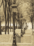 Autumn, Rue De Foyatier Steps to the Place Du Sacre Coeur, Montmartre, Paris, France