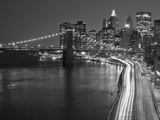 Brooklyn Bridge and Parkway, East River with Lower Manhattan Skyline, Brooklyn, New York, Usa