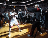 Miami, FL - June 21:  Miami Heat and Oklahoma City Thunder Game Five, Dwyane Wade and LeBron James