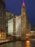 The Wrigley Building in the Loop in Chicago on a Rainy Day, USA