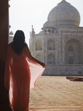 Woman in Sari at Taj Mahal, Agra, Uttar Pradesh, India (Mr)