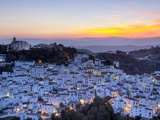 Casares at Sunset, Casares, Malaga Province, Andalusia, Spain