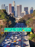 Pasadena Freeway (CA Highway 110) Leading to Downtown Los Angeles, California, USA