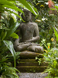 Bali, Ubud, a Statue of buddha Sits Serenely in Gardens