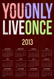 You Only Live Once 2013 Calendar Poster