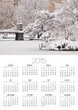 Snow covered trees with a footbridge in a public park, Boston Public Garden, Boston, Massachusetts,