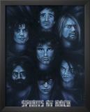 Spirits of Rock (Jim Morrison Jerry Garcia Kurt Cobain Joey Ramone Keith Moon Hutchence) Poster