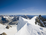 The Summit of the 4000 Meter Peak of Mont Blanc Du Tacul Above Chamonix France