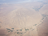 Aerial View of the Geology and Irrigated Fields in Iran