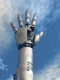 Conceptual Illustration of a Robot Arm Reaching Upward