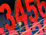 Child Running Past Large Numbers