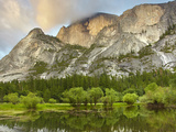 Last Light on Half Dome and Mirror Lake, Yosemite National Park, California, USA