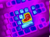 Thermogram of Hot Enter Key on a Computer Keyboard