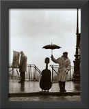 Musician in the Rain Framed Art Print