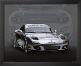 1995 Mazda RX7 Silver Car Art Print Poster