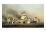 Vice Admiral Sir George Anson's (1697-1762) Victory Off Cape Finisterre, 1749 Oil on Canvas)