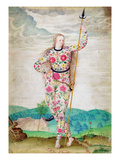A Young Daughter of the Picts, C.1585 (W/C and Gouache with Gold on Vellum)