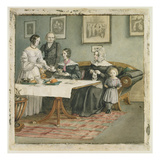 Professor Johannes Classen (1805-91) and Family, 1840 (W/C on Paper)
