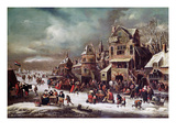 Winter Landscape (Oil on Canvas) Giclée-Druck
