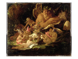 Puck and Fairies, from 'A Midsummer Night's Dream', C.1850 (Oil on Millboard)