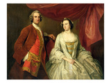 A Man and a Woman, Possibly of the Missing Family, of Little Park House, Wickham, Hampshire, 1747