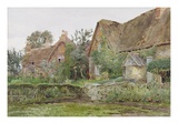Thatched Cottages and Cottage Gardens, 1881 (W/C and Graphite on Paper)