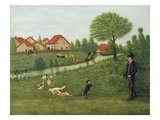 Child with Geese (Oil on Canvas)