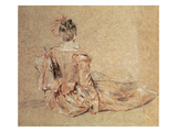 Study of a Woman Seen from the Back, 1716-18 (Chalk on Paper)