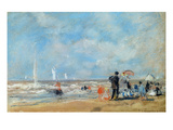 On the Beach, 1863 (W/C and Pastel on Paper)