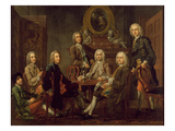 Portrait of a Group of Gentlemen, with the Artist, C.1745 (Oil on Canvas)