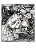 Frontispece to 'Goblin Market and Other Poems' by Christina Rossetti, Engraved by William Morris