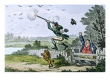 Cockney Sportsmen: Shooting Flying, Engraved by James Gillray (1757-1815) 1800