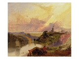 The Avon Gorge at Sunset (Oil on Paper)