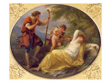 A Sleeping Nymph Watched by a Shepherd, 1780 (Oil on Copper)