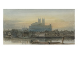 Westminster from Lambeth, C.1813 (W/C over Graphite with Scratching Out on Paper)