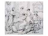A Family Group around a Piano (Pen and Brown Ink with Graphite on Paper)