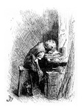 Charles Dickens at the Blacking Factory, an Illustration from 'The Leisure Hour', 1904 (Engraving)