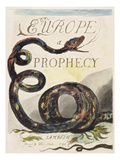 Buy Title Page from 'Europe. a Prophecy', 1794 (Relief Etching Printed in Dark Brown with W/C on Paper) at AllPosters.com