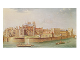 Houses in the Cloister of Notre-Dame, Paris (Oil on Canvas)