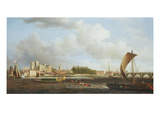 Westminster from Lambeth, with the Ceremonial Barge of the Ironmongers' Company, C.1745