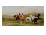 Steeplechasing: at the Start (Oil on Canvas)