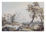 Italianate Landscape with Travellers, No.1 (W/C on Paper)