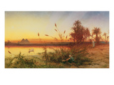 Pyramids at from the Island of Roda (Oil on Canvas)