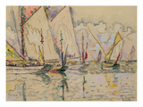 Departure of Tuna Boats at Groix (W/C on Paper)
