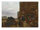 Selling Paintings Outside the Institut De France, 1837 (Oil on Canvas)