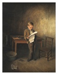 Reading the News, 1856-1886 (Oil on Board)