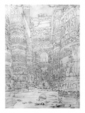 Colonnade in an Egyptian Temple, 1824-32 (Pencil on Paper)
