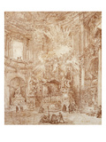 Interior of a Church (Red Chalk on Paper)