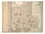 The Two Sisters, 1908 (Pencil and Chalk on Paper)