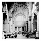 Pennsylvania Station, New York City, Main Waiting Room- Looking North, C.1910 (B/W Photo)